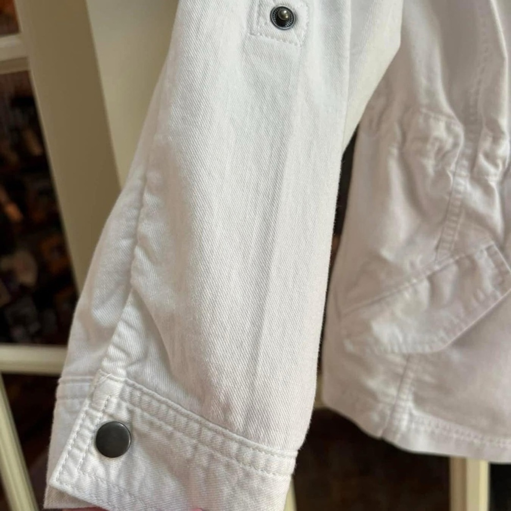 Talbots Medium White Denim Jacket - image 6